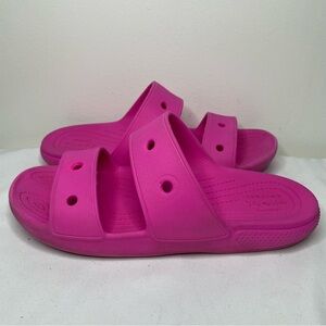 Crocs Men's 7 and Women's 9 Pink Juice Sandals - Classic Slides, Shower Shoes